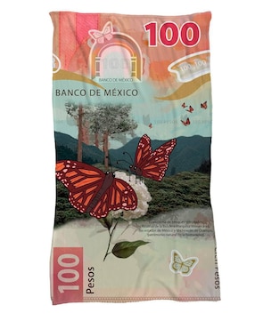 Frazada Clásica De Tejido Punto Juana Gallo Billete De 100 Mariposa