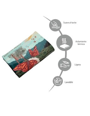 Frazada clásica de tejido punto Juana Gallo Billete de 100 Mariposa