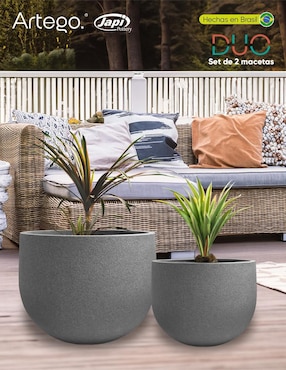 Set maceta Artego Rustic Duo de plástico