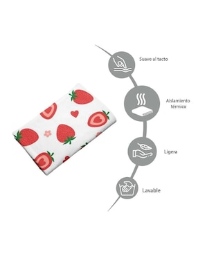 Frazada clásica de tejido Juana gallo Fresas unisex