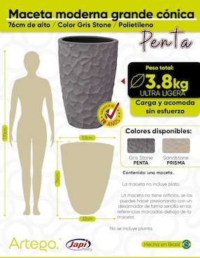 Maceta Artego Japi de plástico