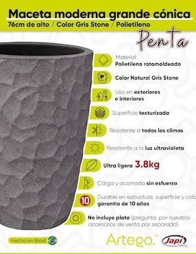 Maceta Artego Japi de plástico