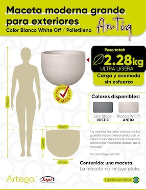Maceta Artego Antiq Japi de plástico