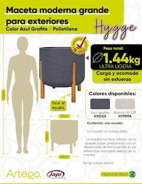 Maceta Artego Hygge Japi de plástico
