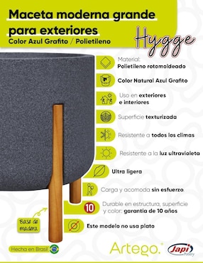 Maceta Artego Hygge Japi de plástico