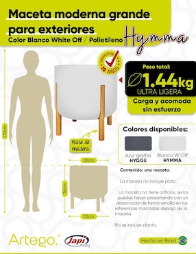 Maceta Artego Hymma Japi de plástico