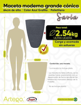 Maceta Artego Savia Japi de plástico