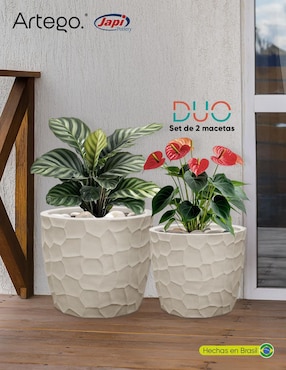 Set maceta Artego Rombu Duo Japi de plástico