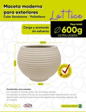 Maceta Artego LATTICE Japi de plástico