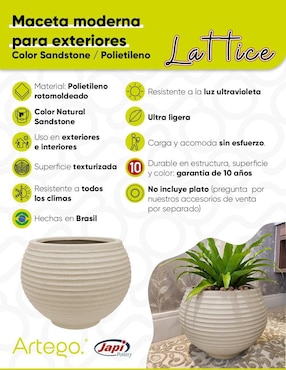 Maceta Artego LATTICE Japi de plástico
