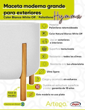 Maceta Artego Japi de plástico