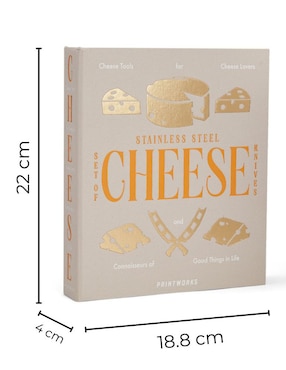 Caja decorativa con set Printworks Cheese Tools