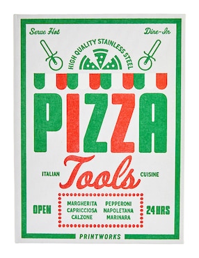 Caja decorativa con set Printworks Pizza Tools