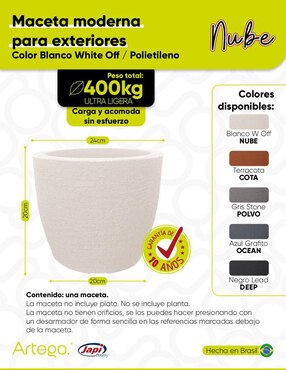 Maceta Artego European Japi de plástico