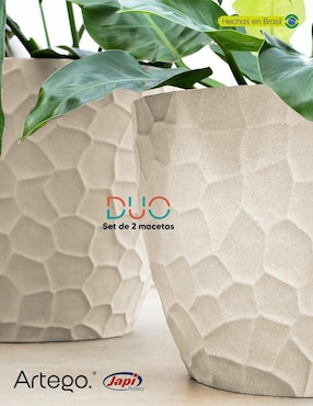 Set maceta Artego Duo Rombu Japi de plástico
