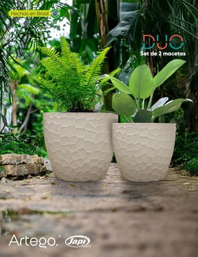 Set maceta Artego Duo Rombu Japi de plástico