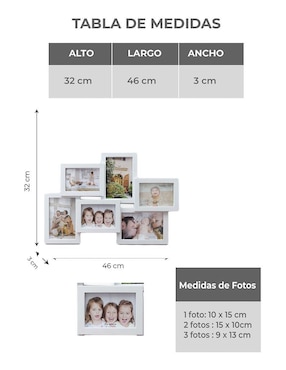 Portarretrato Invigorate Lifestyle de plástico para 6 fotos