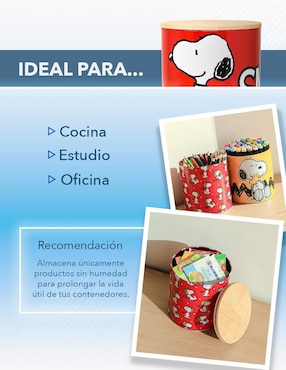 Set caja Gairet Snoopy cilindro con 3 piezas