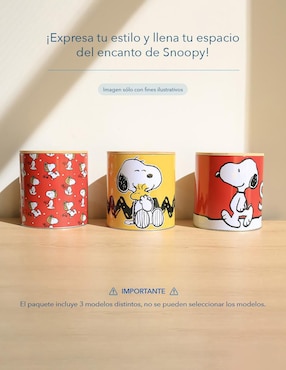 Set caja Gairet Snoopy cilindro con 3 piezas