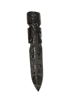 Escultura de daga Tlacaelel Mx Obsidiana de vidrio