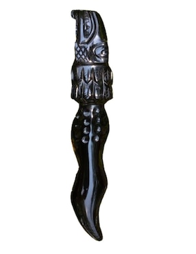 Escultura asimétrico Tlacaelel Mx Obsidiana de vidrio