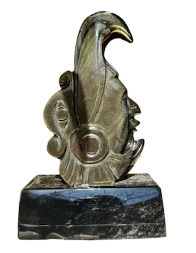 Escultura asimétrico Tlacaelel Mx Obsidiana de vidrio