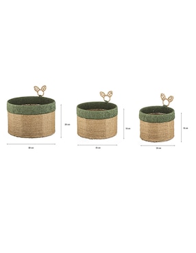 Set cesto multiusos Haus Grass de papel