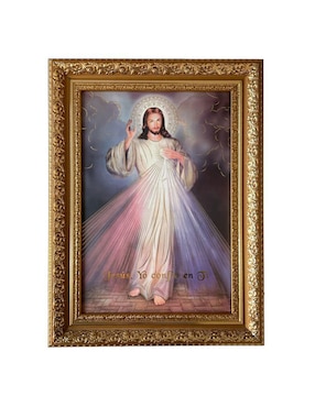 Cuadro Señor de la misericordia técnica polioleo Encuadro Mx