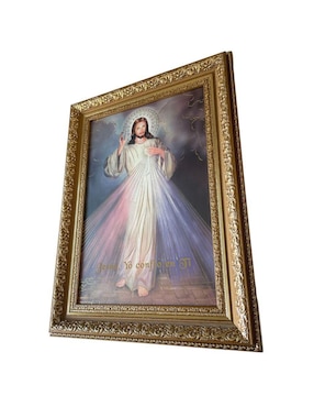 Cuadro Señor de la misericordia técnica polioleo Encuadro Mx