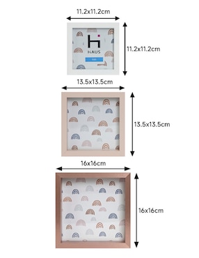 Set de portarretratos Haus Kids BHK de MDF