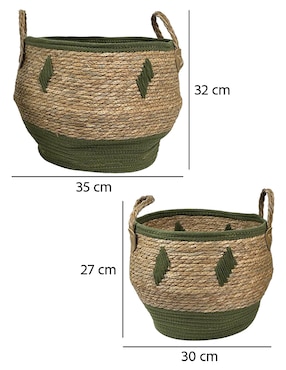 Set Cesto multiusos Haus Natural Leaf
