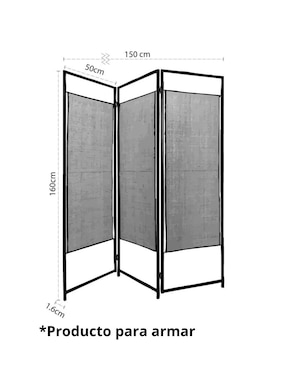 Biombo Cantia Trana 4 paneles de hierro