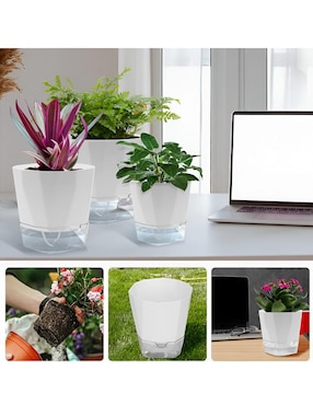 Set maceta Xtellar de plástico con sistema automático de riego
