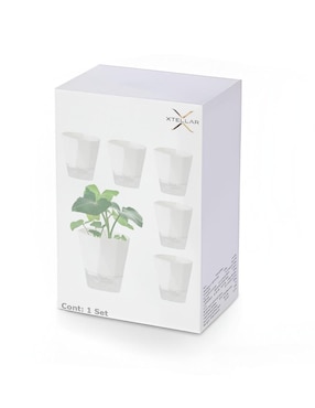 Set maceta Xtellar de plástico con sistema automático de riego