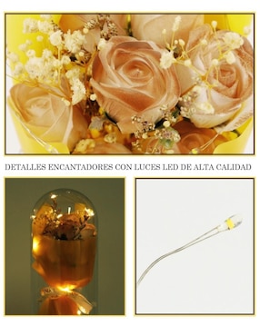 Figura de flor Cm-Top Ramo de Rosas Amarillas con luces LED