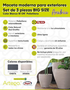 Set maceta Artego Arabia