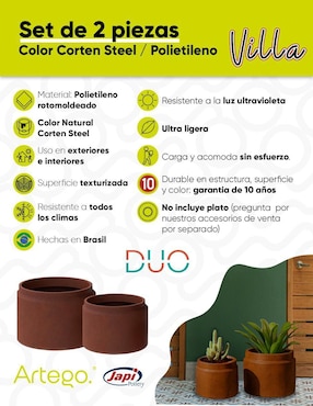Set maceta Artego de polietileno