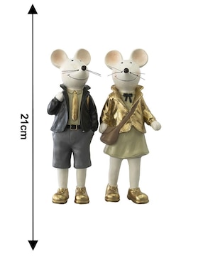 Set figura decorativa de ratón Running Decora de resina
