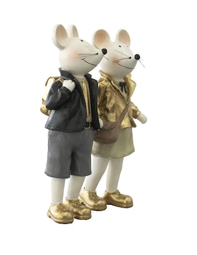 Set figura decorativa de ratón Running Decora de resina