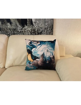 Cojín decorativo Nataly Rodriguez sublimado Aguamarina azul