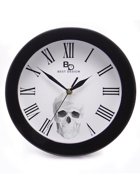 Reloj De Pared Best Desing Calavera Geometric De Vidrio Y Plástico