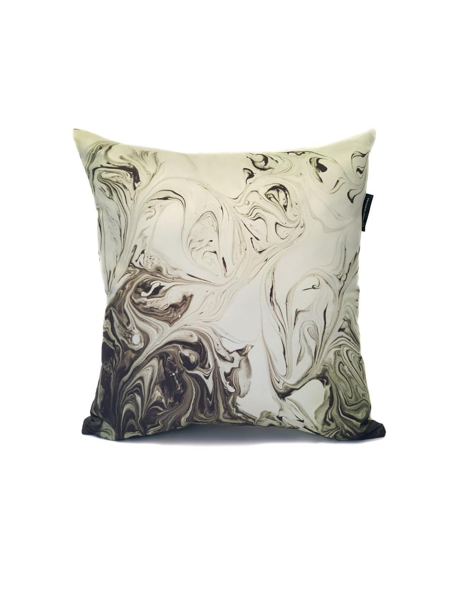 Cojín decorativo sublimado Soufian gris con blanco 2