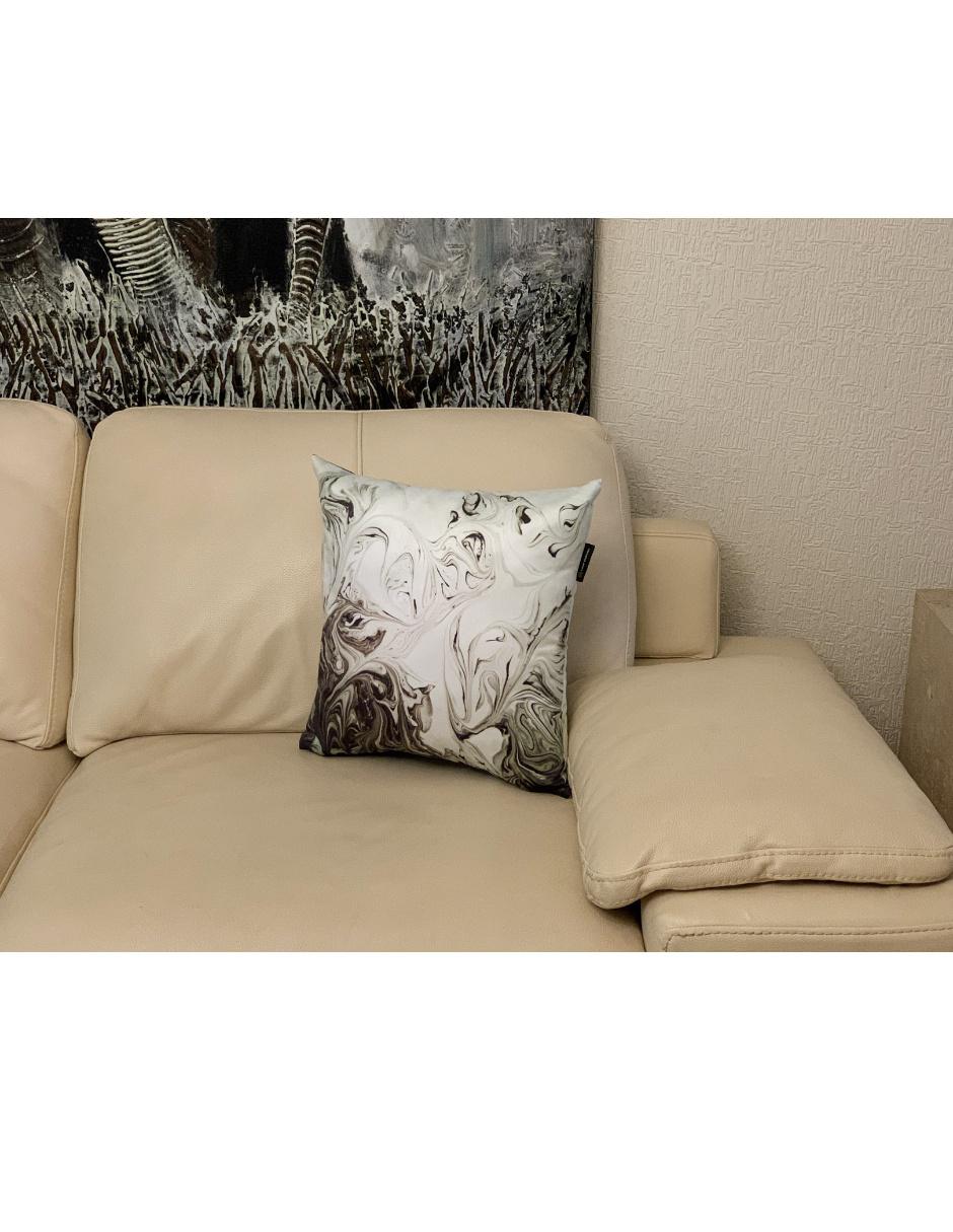 Cojín decorativo sublimado Soufian gris con blanco 4