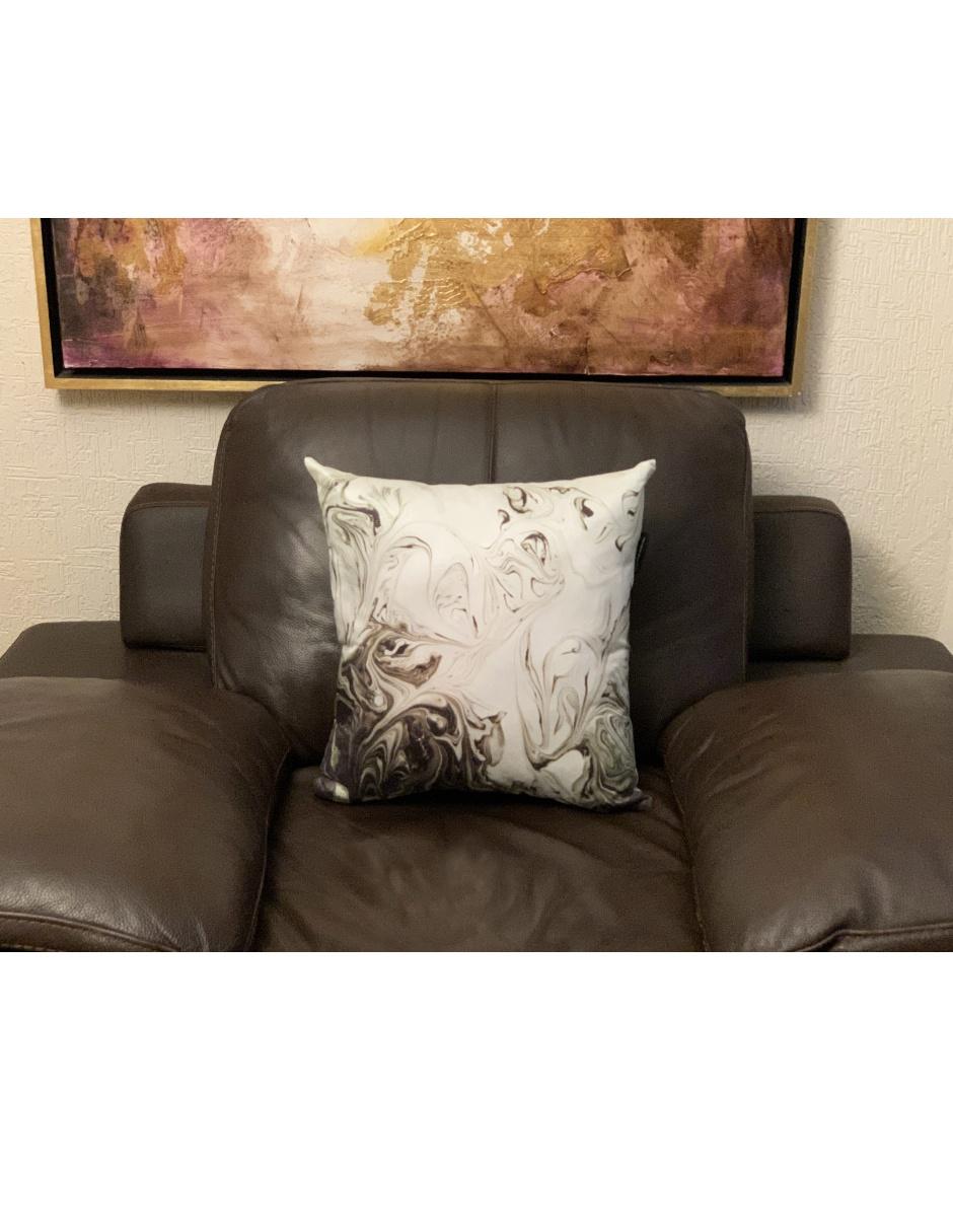 Cojín decorativo sublimado Soufian gris con blanco 5