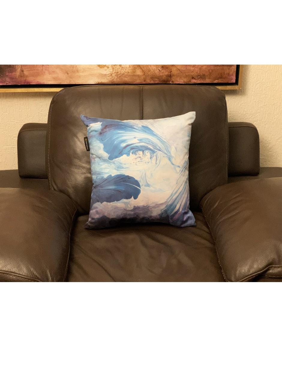 Cojín decorativo sublimado Agota azul con morado 5