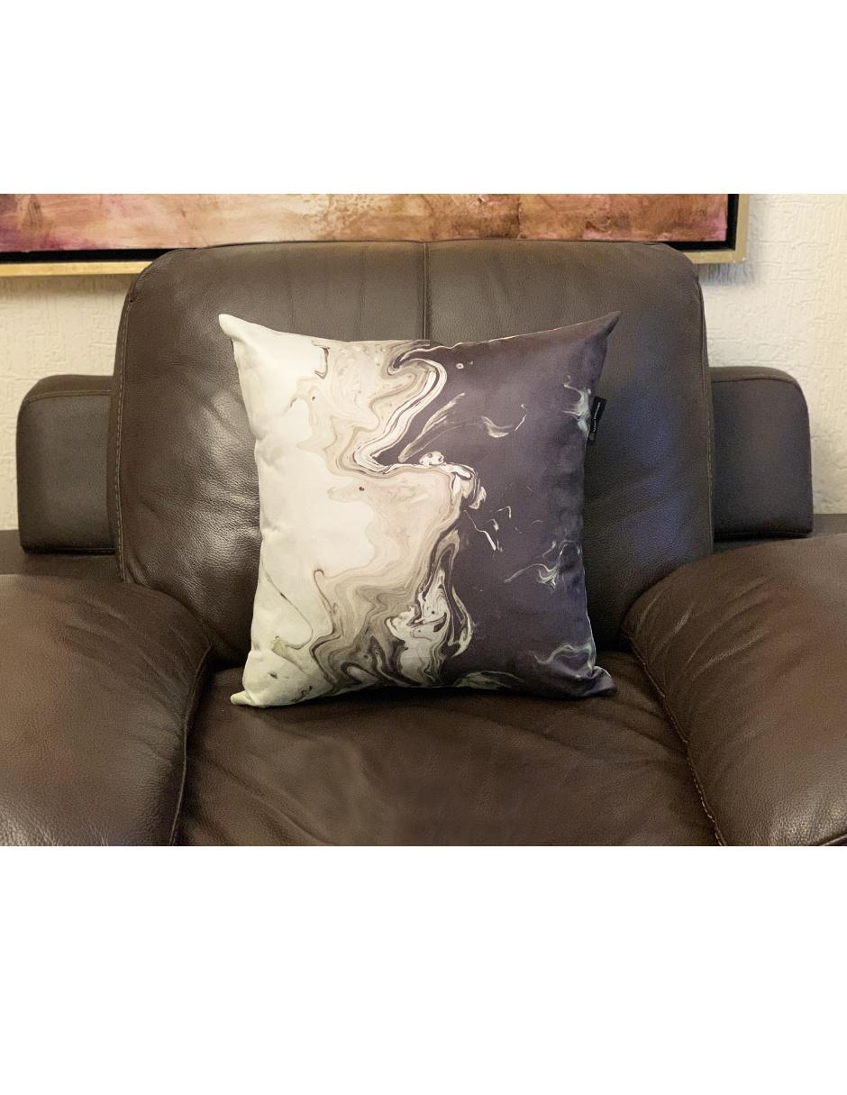 Cojín decorativo sublimado Gemini blanco con negro 2