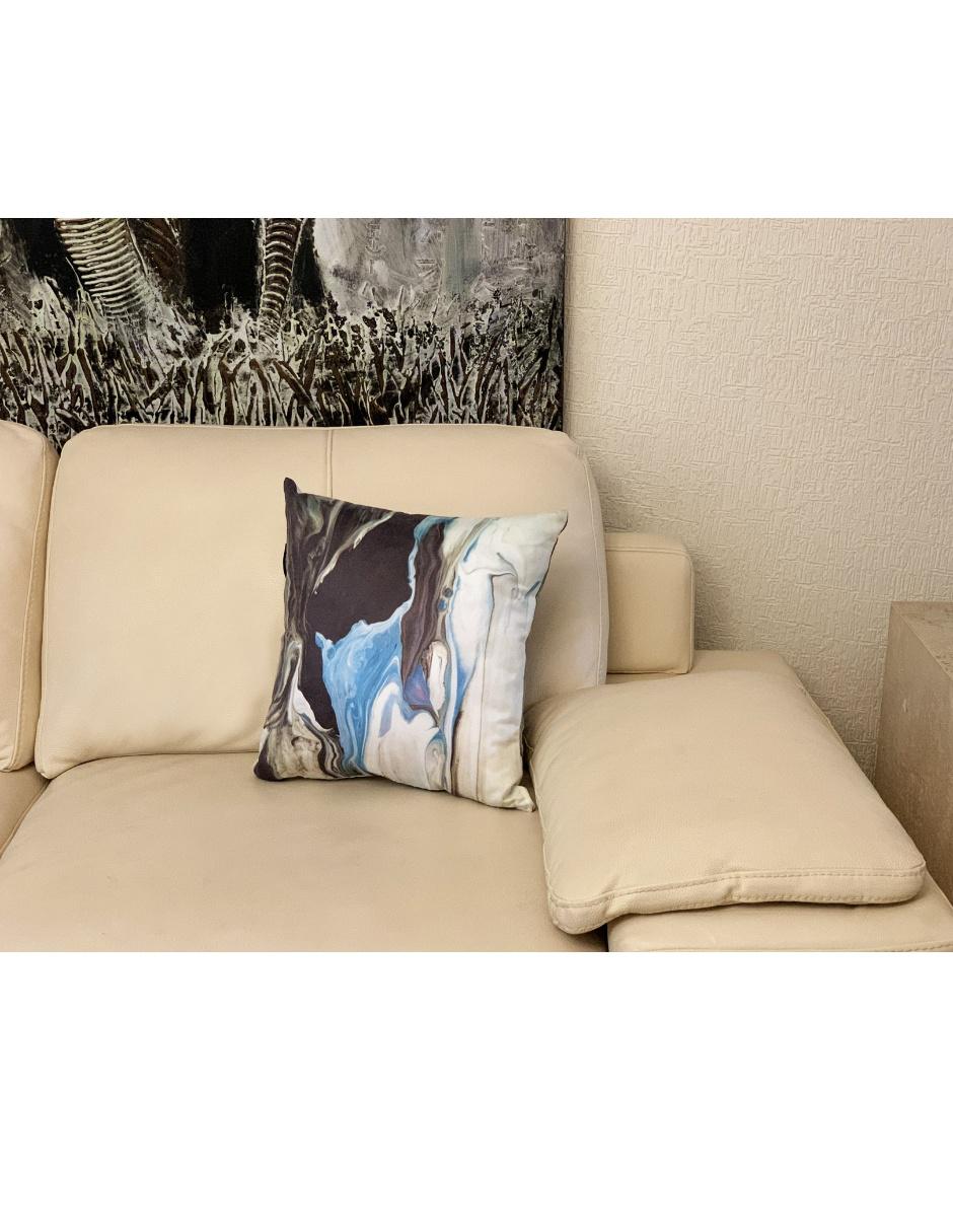 Cojín decorativo sublimado Bayou azul con negro 2