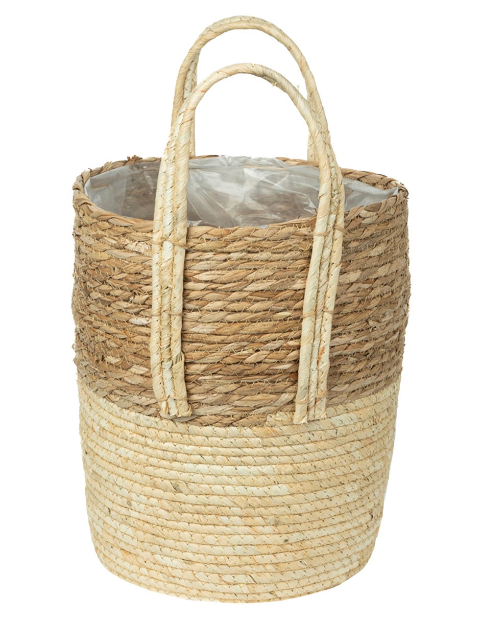 Cesto decorativo de fibras naturales 4
