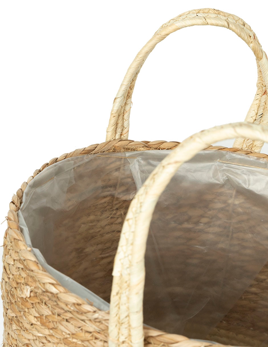 Cesto decorativo de fibras naturales 6