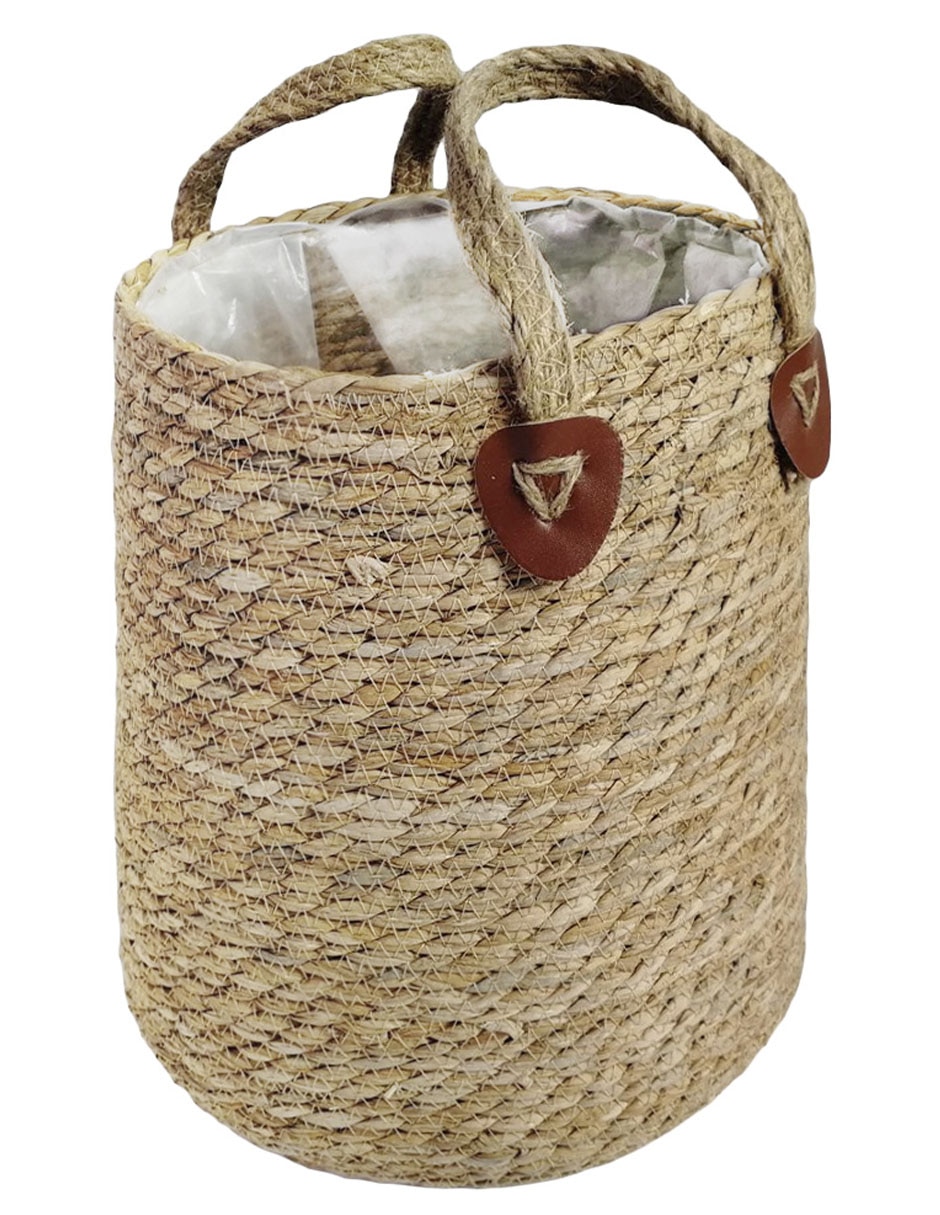 Cesto decorativo de fibras naturales 2
